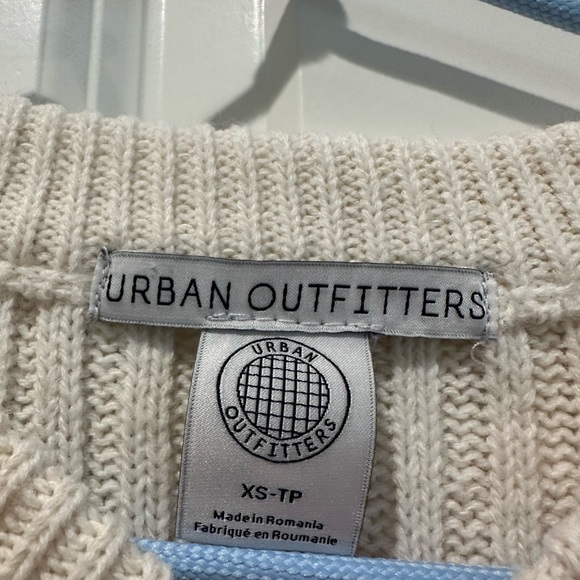 UO Big Sur Ribbed Pullover Sweater | Cropped Ribbed Crewneck | Cream | XS - Picture 4 of 10